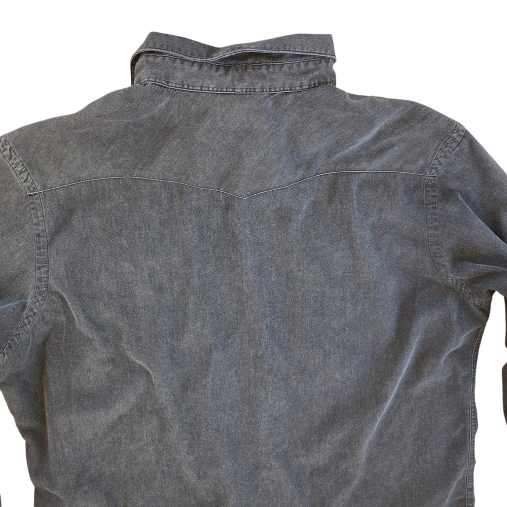 Polo Ralph Lauren Men's XXL Western Shirt Washed Black 100% Cotton Snap Front - Picture 4 of 16